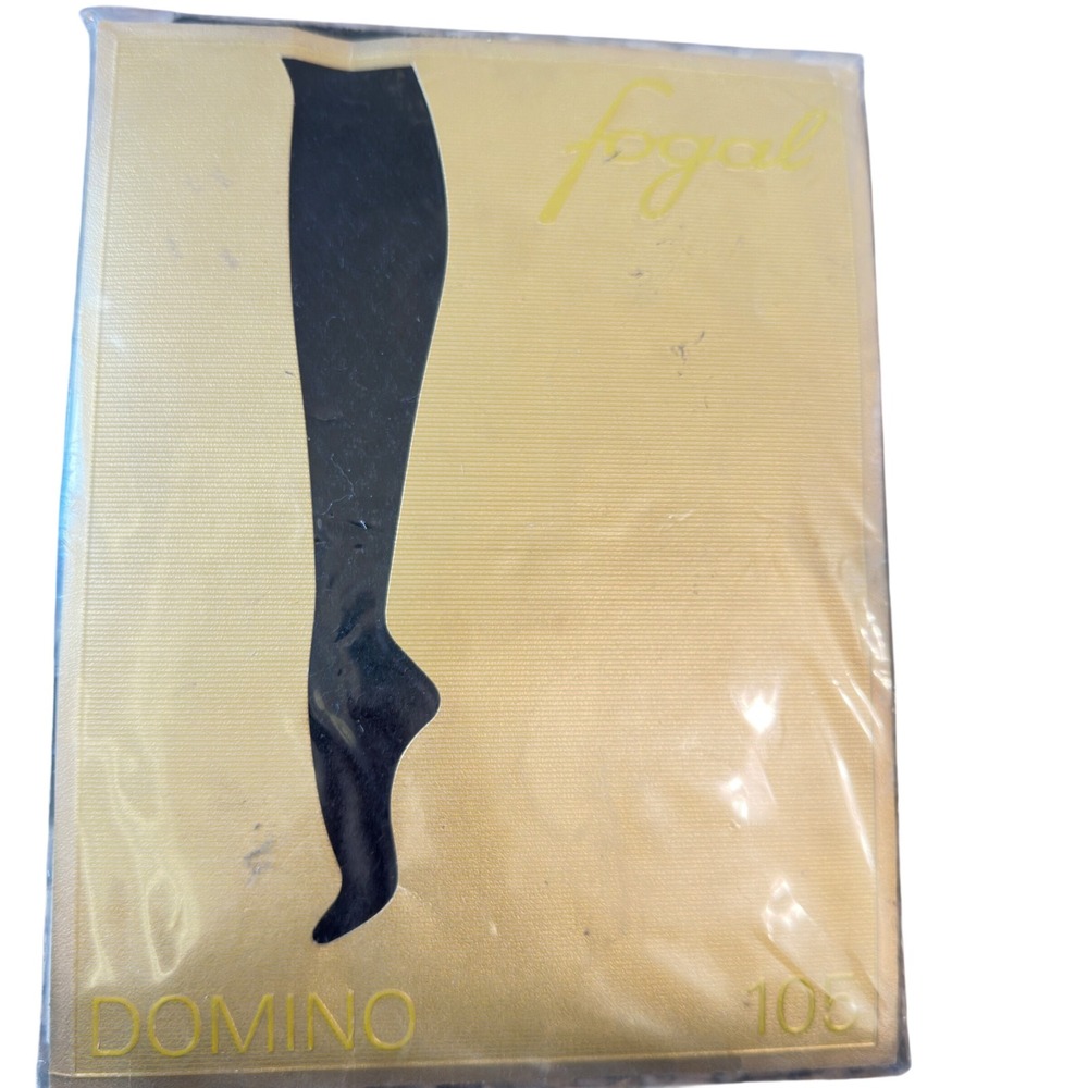 Fogal Domino 105 Pantyhose Vintage Black Rhombic Pattern Nylon Tights Size L